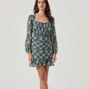 ASTR the Label Floral Ruched Open Back Mini Dress | Size M